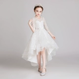 Белое свадебное платье, наряд маленькой принцессы, лонгслив, наряд для музыкальных выступлений, из фатина