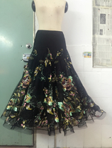  New modern dance skirt skirt large swing ballroom dance practice costume Ballroom dance high-end dance skirt custom