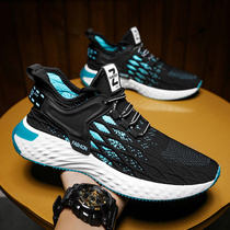 Mens shoes 2021 new trend flying weaving sports casual shoes summer breathable thin mesh shoes youth travel trendy shoes
