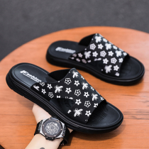 Slipper men summer non-slip indoor home Bath personality fashion trend outdoor beach one word drag ins Tide brand