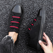 Mens shoes 2021 new summer wild casual canvas shoes trend black flat shoes lazy one pedal trendy shoes