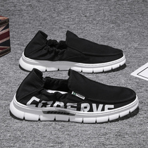 Mens shoes summer new old Beijing cloth shoes Joker leisure lazy lazy people a pedal black canvas soft bottom working trendy shoes