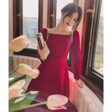 Ретро вечернее платье, бордовый лонгслив