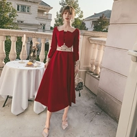 Бордовый, длинный, средней длины