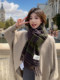 Autumn and Winter Scarf New Style Striped Thickened Retro Faux Cashmere Tassel High-End Fashion Versatile Warm Elegant Shawl