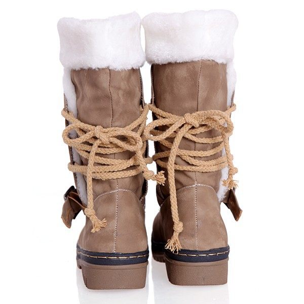 Womenbigsize414243snowboots large size snow boots thick wool cotton boots women's shoes