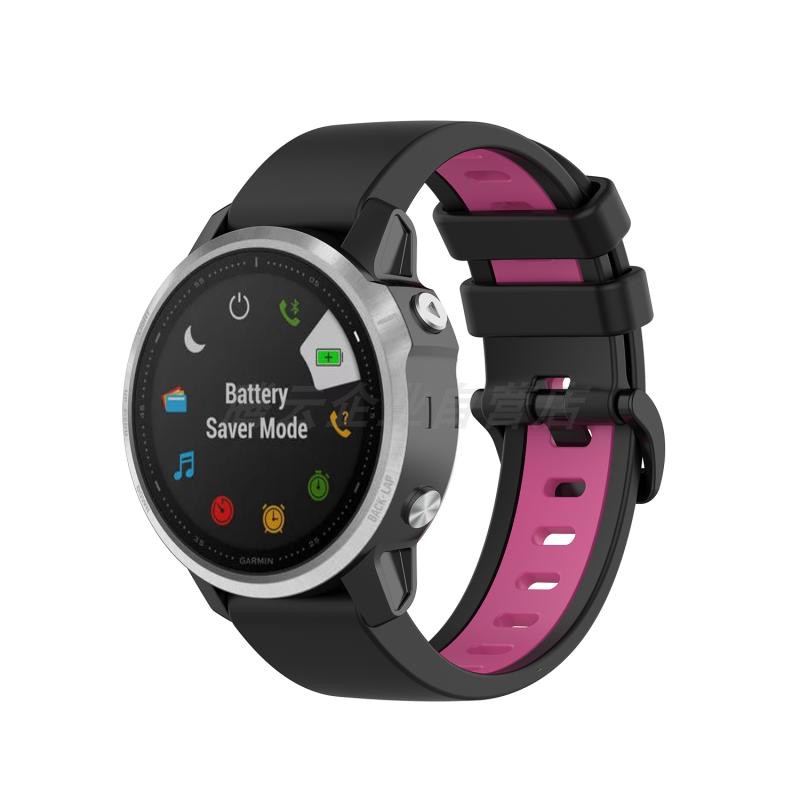 限時優惠 清風數碼 Garmin 佳明 Fenix 6x 手錶帶 液態硅膠 Fenix 6x Pro 雙色腕帶 撞色硅膠 替換腕帶