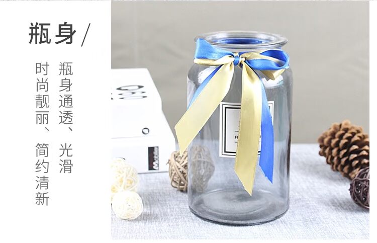 Thủy tinh màu xanh thủy tinh chai phòng khách trang trí bình thủy tinh châu Âu khô hoa thủy tinh bình thủy tinh để bàn trang trí - Vase / Bồn hoa & Kệ thùng trồng cây