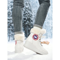 Genuine leather snow boots for women 2024 new winter fur integrated plus velvet thickened waterproof and non-slip Northeastern outdoor cotton shoes