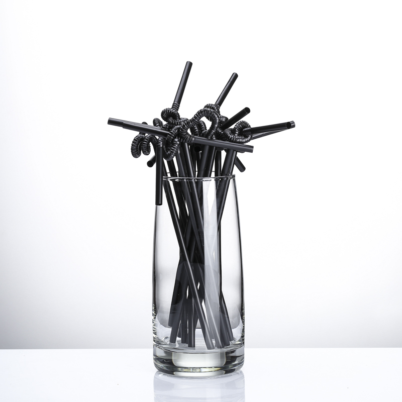 Bar Black straw Cocktail Juice Decorative Straws Black Art Styable Straws 1600 