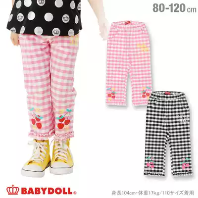 Spot price 4 discount Japanese babydoll children's clothing girl baby Summer Autumn cherry wooden ear trousers 80