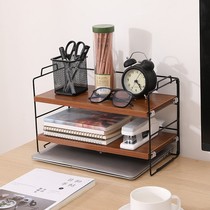 Simple bookshelf shelf table home wrought iron bedside bay window finishing storage rack office desktop small