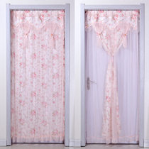 Blackout double-open summer European-style fabric room door curtain gauze curtain lace fabric partition curtain bedroom beauty salon block