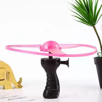 New product Hand-rub bamboo dragonfly cable flying saucer flash luminous flying catapult aircraft DRONE Children's small toy ground