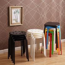 Simple red stool Economical plastic student home four-legged dining table Dining room dormitory round home chair