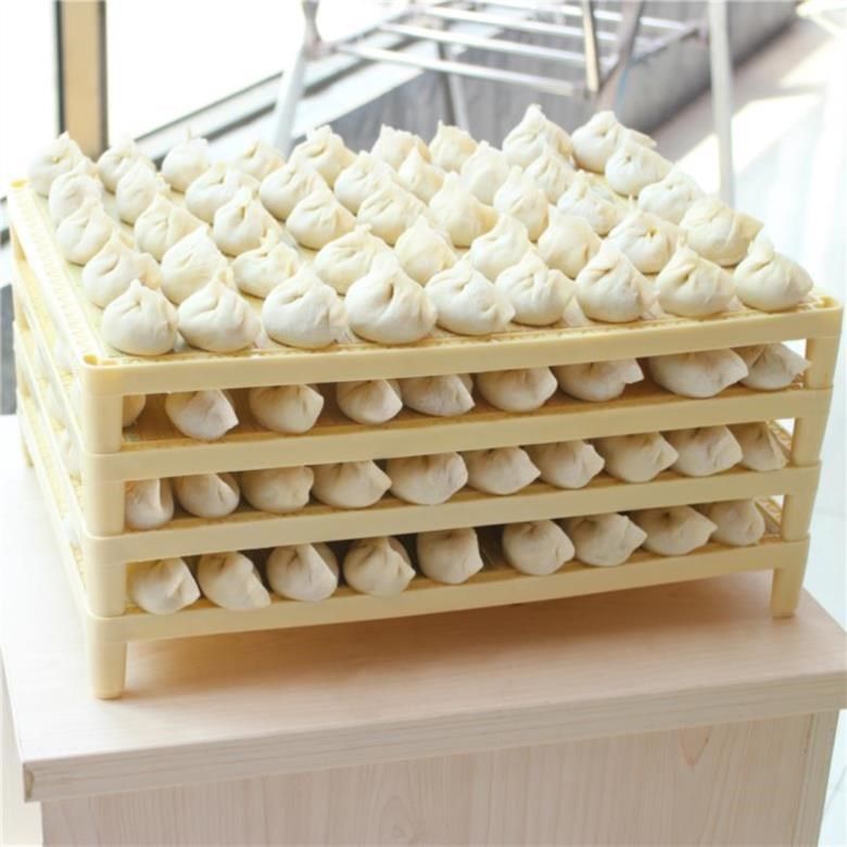Bamboo wood frozen breathable cover curtain dumpling three-layer curtain natural wonton household Chinese storage tray bamboo frozen ice