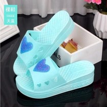 Korean Version Fashion Summer Lovely Home Indoor Heightening Rice Cake Heel Thick lady Bathrooms Anti-landslide heel sandals