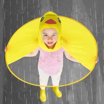 Rainproof childrens school raincoat cloak-style children 2-6-12 years old translucent flying saucer boys and girls