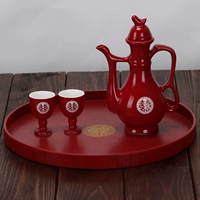 Новички свадебных принадлежностей новичков, занимающихся приданой невестой, китайская свадьба, винный бокал, керамика, красный двойной гиппот