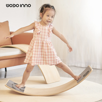 WOBOINNO Childrens Balance Board Smart Board Sensory System Training Equipment Seesaw Bending Wooden Toy Indoor Home