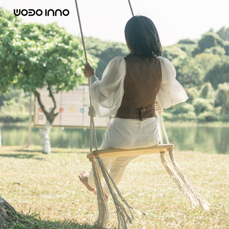 WOBOINNO adult swing indoor home outdoor children's wooden hanging garden garden child baby swing