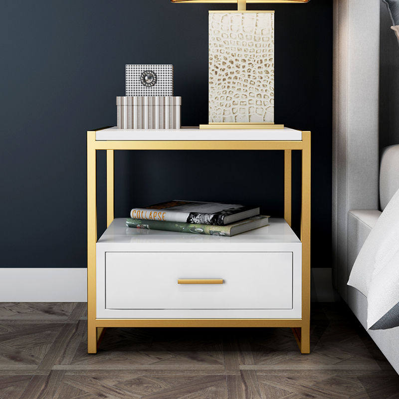 Nordic ins wind bedside table iron simple modern simple small bedroom bedside storage mini storage cabinet