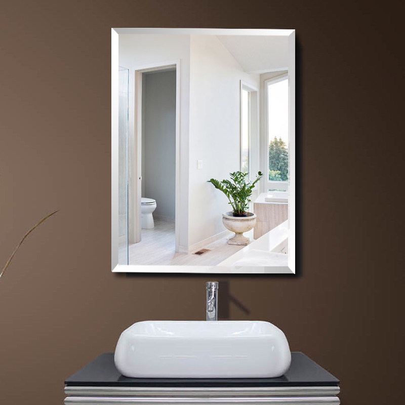 Bathroom mirror frameless face hanging wash mirror toilet powder room glass wall custom adhesive wall hanging HD