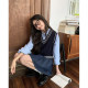 ສະບາຍດີ Cannon College Style Contrast Color V-neck Striped Knitted Vest Women's Early Autumn 2023 New Layered Loose Vest