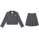 ສະບາຍດີ Canon College Style Badge Striped Suit Pleated Skirt suit Women's suit Jacket Skirt Set two-pieces