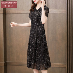 Shanifen black printed hooded Taiwan gauze dress women summer 2024 new fashion temperament young mother wear