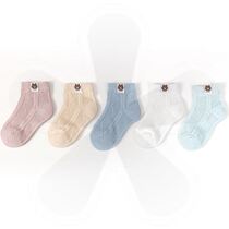 Childrens socks spring and summer ultra-thin cotton ice silk summer breathable mesh baby socks Boys and girls boat socks