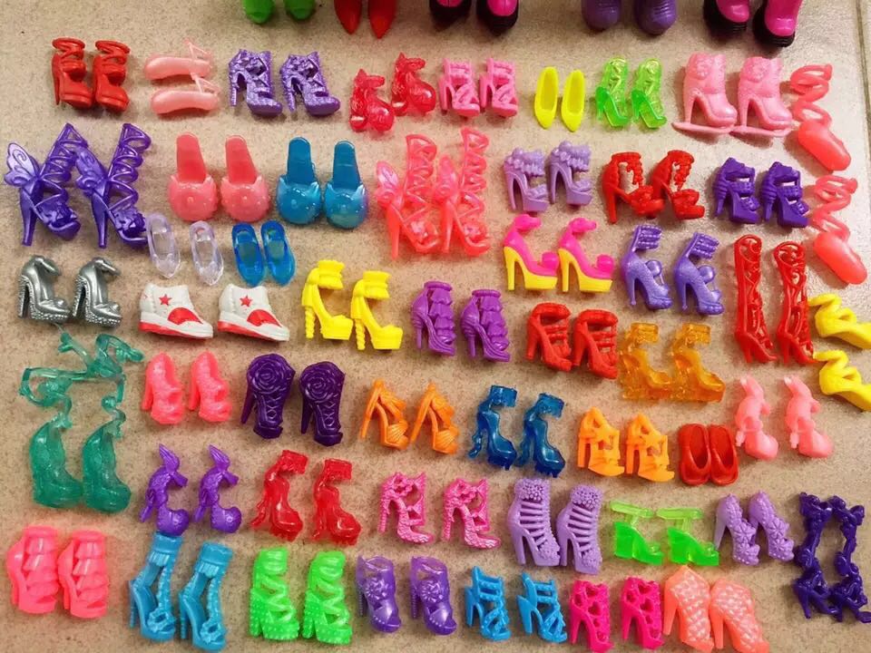 Giày đại dương Barbie Giày cao gót Công chúa Gia đình Giày pha lê Trẻ em Nhà Đồ chơi Giày Phụ kiện phổ quát đồ chơi cho con gái
