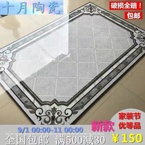 Gray floor tile microspar mosaic 800X800 entrance carpet flower stone living room corridor tile