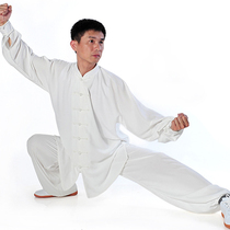 Bai Ling Tai Chi suit Mens long-sleeved summer cotton hemp Tai Chi practice suit Tai Chi spring and summer Tai Chi suit Taoist robe