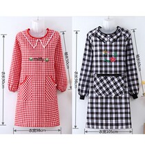 Hood woman external wearing autumn and winter long sleeves working foreign air soft apron cute kitchen home workshop to work with dirty
