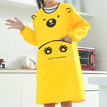 Hood Clothes Women Winter Adults Home Working Long Sleeves Waterproof Oil Proof Grown-up Kitchen Big Coat Fashion Work Suit Apron