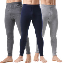 Mens cotton wool trousers long johns single piece pure cotton thin underpants slim line pants leggings warm pants autumn and winter leggings