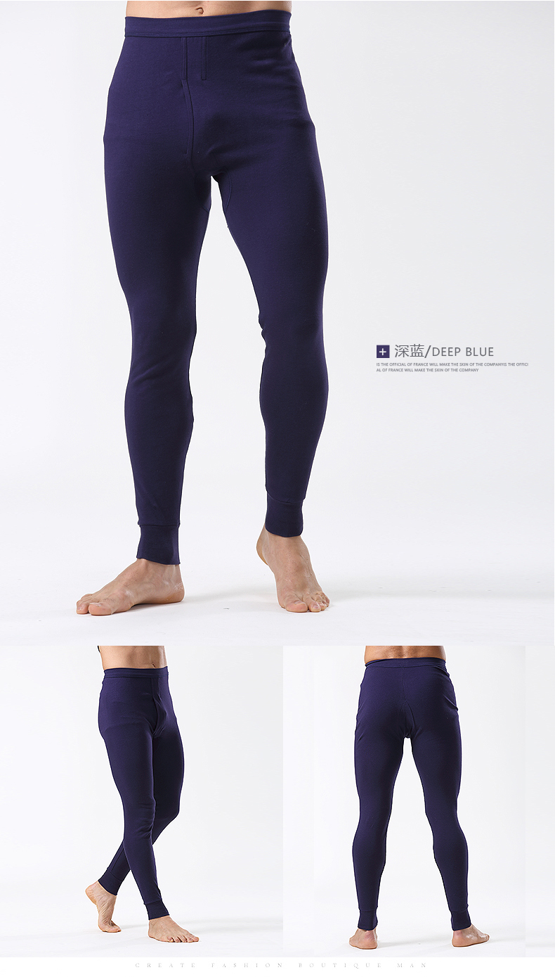 Quần cotton nam dài quần mảnh duy nhất bông mỏng đoạn quần mỏng dòng quần xà cạp quần ấm quần dài mùa xuân và mùa thu mô hình