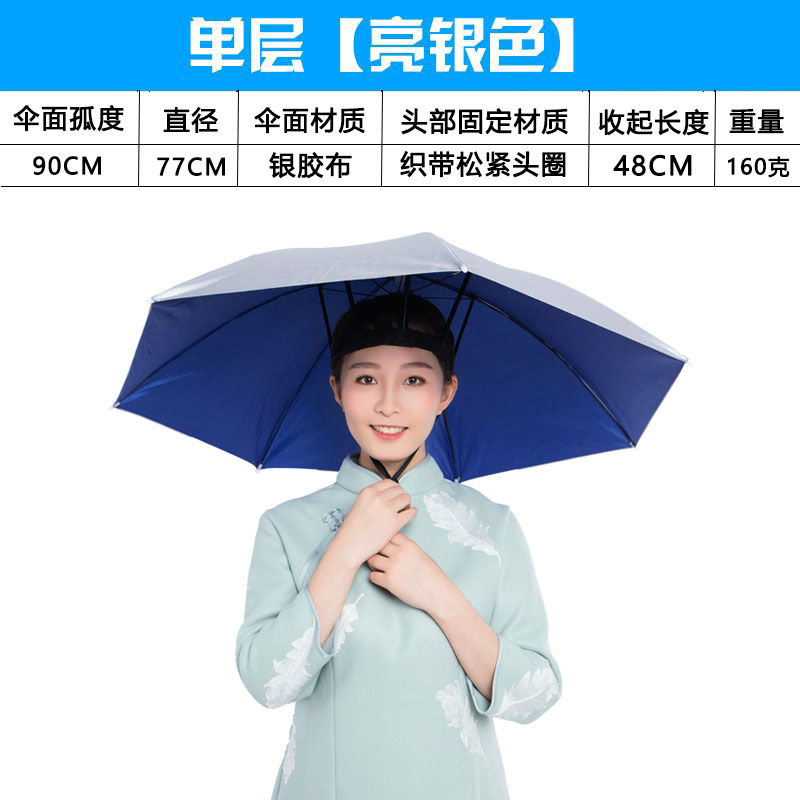 Umbrella mũ mặc dù mũ cá overhead ô ngoài trời đầu cá ô đầu gắn trên ô gấp đôi.