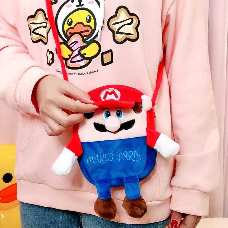 Hàn Quốc phiên bản của chị mềm mại dễ thương sinh viên phim hoạt hình cô gái mới plush hai lớp túi điện thoại di động dốc túi hoạt hình net túi cô gái đỏ