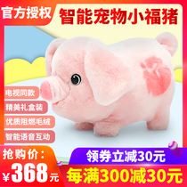 Fu Pig Lube smart pet pig voice-activated electric interactive childrens pig doll New Year mascot plush toy girl