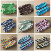 Pastoral floral canvas adult sleeve solid color elbow sleeve striped coarse cloth home anti-fouling sleeve long sleeve