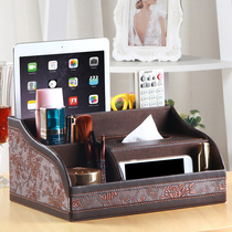 Household multi-function tissue box Napkin pumping box Coffee table Living room desktop mobile phone remote control storage box creative