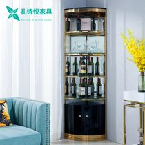 Light luxury glass wine cabinet corner cabinet Living room decorative ornaments against the wall corner dining room postmodern simple home locker