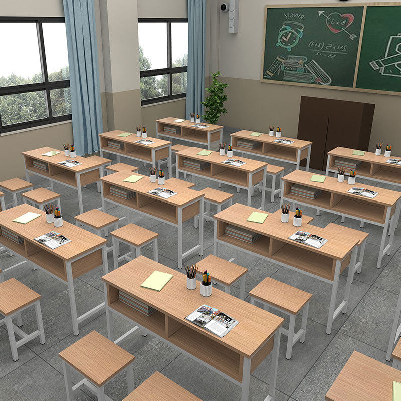 Chongqing student desks and chairs training desk tutoring class furniture single and double person home desk combination