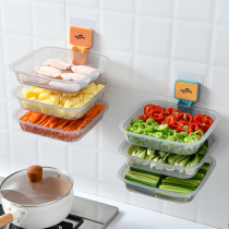 Kitchen Multifunction dishes Home Free Perforated Wall-mounted Multilayer Hot Pot Preparation Dish Preparation Tray Gods