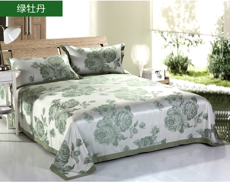 Thảm tre ba mảnh phù hợp với mùa hè Giường đôi đơn gấp băng lụa mềm Thảm 1,5 m 1,8m có thể giặt bằng máy - Thảm mùa hè các loại chiếu trúc