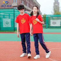 Chinese Dream high school students class clothes red culture shirts short sleeves T-shirts Spring Summer Flag Party uniforms for boys girls