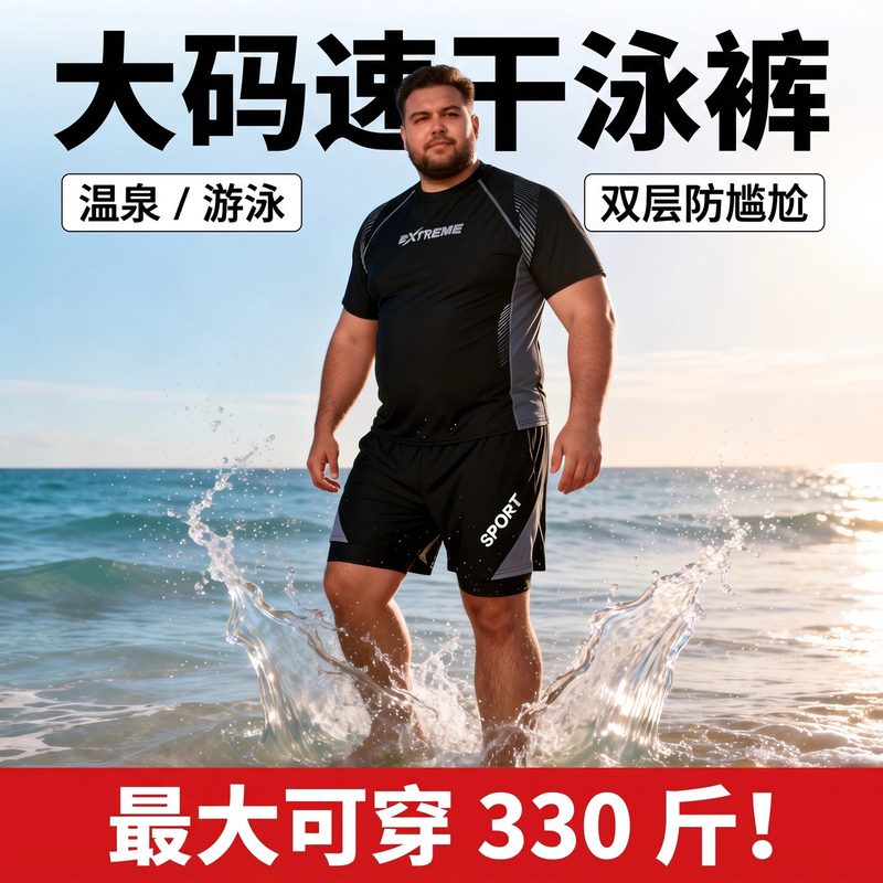 110kg Men's Plus Size Swimsuit Set Black Slimming Double-Layer Beach Shorts 150kg Extra Large 6X8X 110kg Men's Plus Size Swimsuit Set Black Slimming Double-Layer Beach Shorts 150kg Extra Large 6X8X