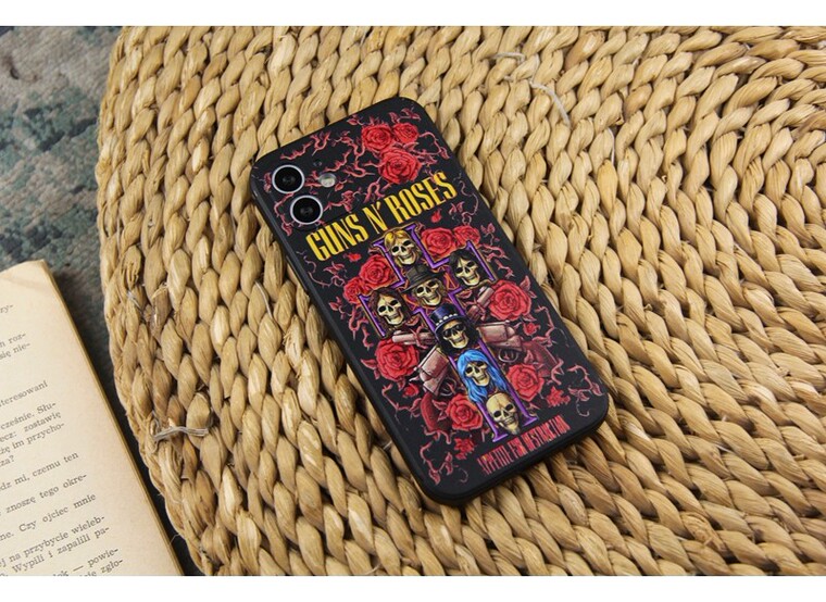 Guns And Roses New Metal Band Illustration 15, 14, 13, 12, 11 iPhone Case